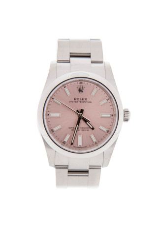 Rolex Oyster Perpetual 34mm Steel Case Pink Dial Oyster Bracelet 124200 