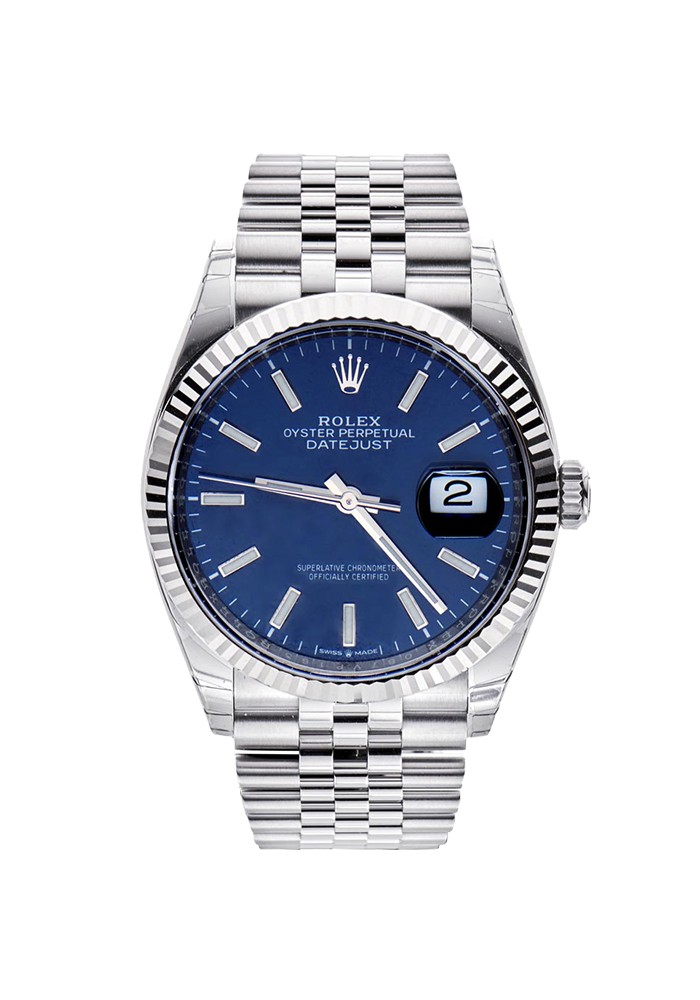 Rolex Datejust 36mm Steel Blue Index Dial Jubilee Bracelet 126200 – Element  iN Time NYC