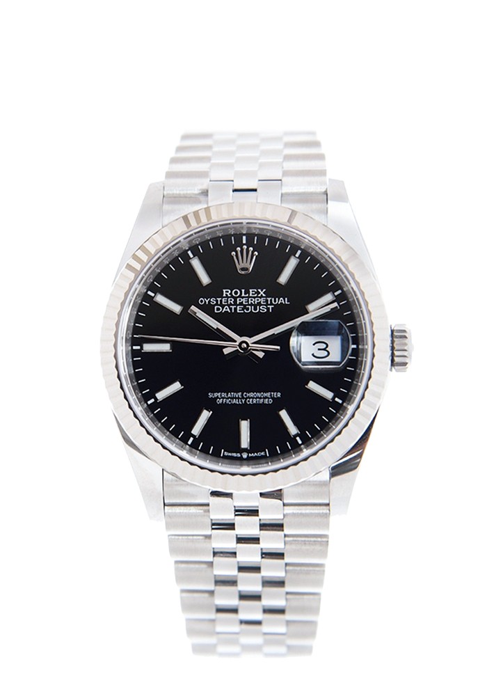 Rolex Steel and Everose Rolesor Datejust 36 Watch - Fluted Bezel - Dar