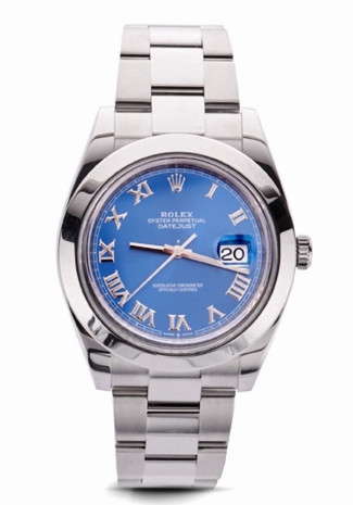 Rolex Datejust 41mm Steel Case Blue Roman Dial Oyster Bracelet 126300