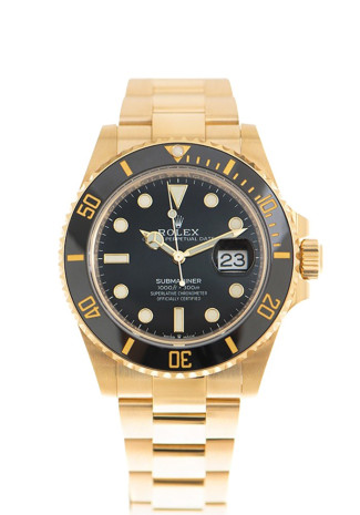 Rolex Submariner Date 41mm Yellow Gold Case Black dial Gold bracelet 126618LN 