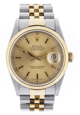 Rolex Datejust 36mm steel & Yellow gold Champagne dial Jubilee Bracelet 16233 1995 