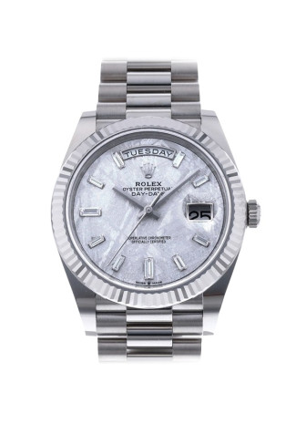 Rolex Day-Date 40mm White Gold Case Meteorite Dial with diamonds President Bracelet 228239