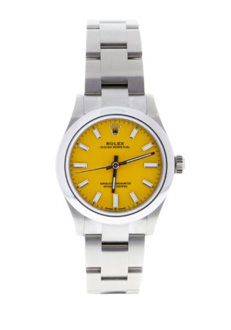 Rolex Oyster Perpetual 31mm Steel Case Yellow Dial Oyster Bracelet 277200 