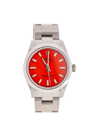 Rolex Oyster Perpetual 31mm Steel Case Red Coral Dial Oyster Bracelet 277200 
