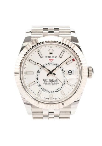 Rolex Sky-Dweller 42 mm White Gold and Steel Case White Dial Jubilee Bracelet 336934