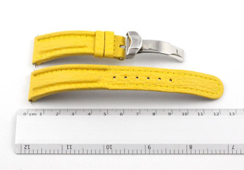 Leather Strap Yellow & Fold Clasp